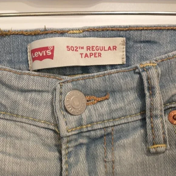 Levi's 502 Regular Taper Jeans Size 14 Reg 27x27 Boys Blue Denim Jeans - Picture 5 of 15